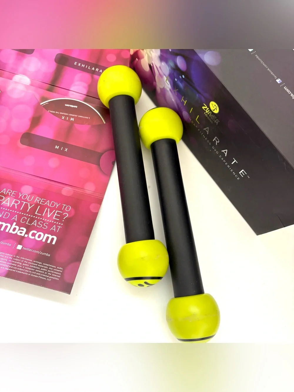 Zumba Fitness Exhilarate Body Shaping System w/ 7 Dvd Set & Toning Sticks - Picture 4 of 12